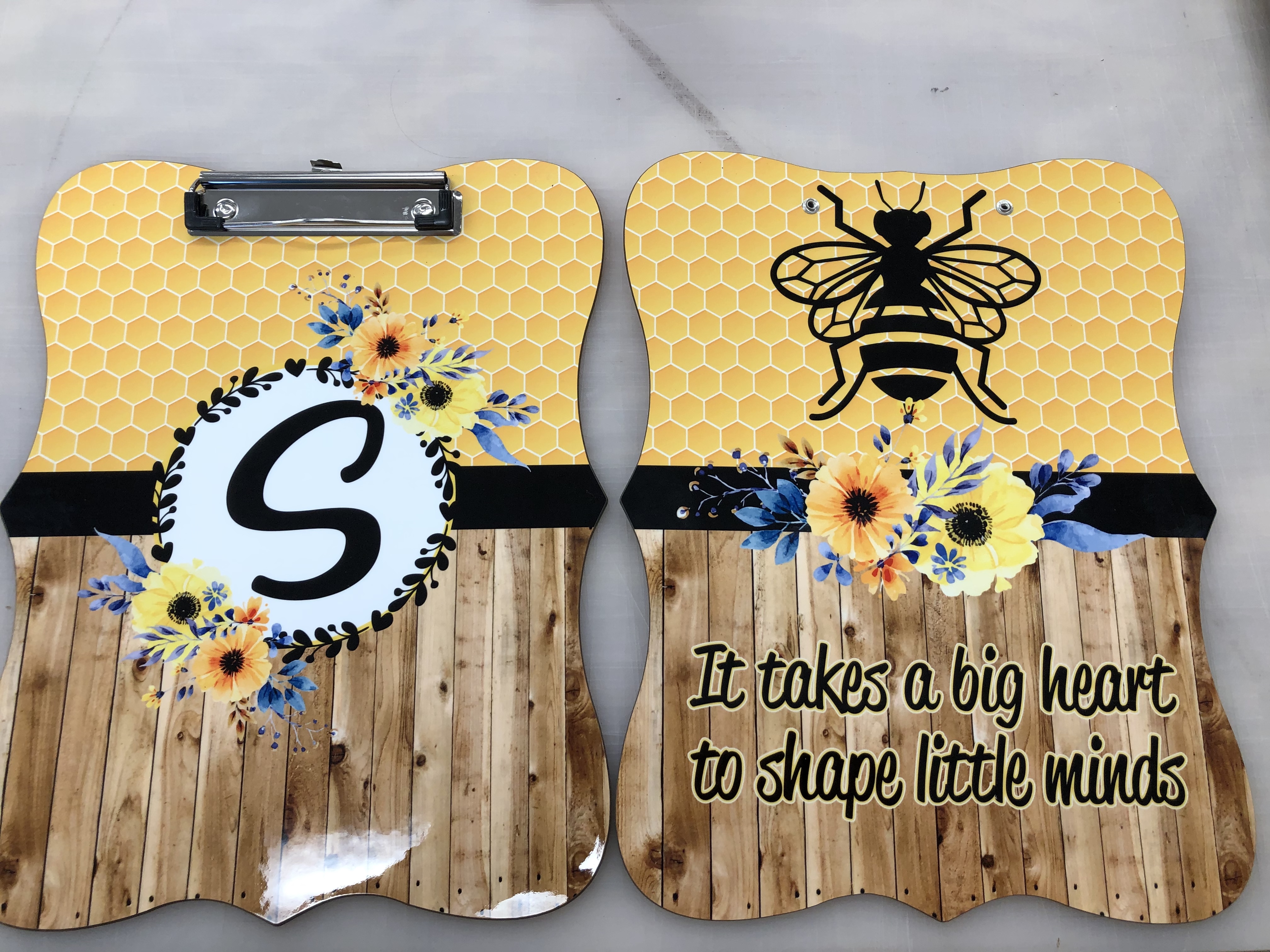 teacher clipboards made with sublimation printing