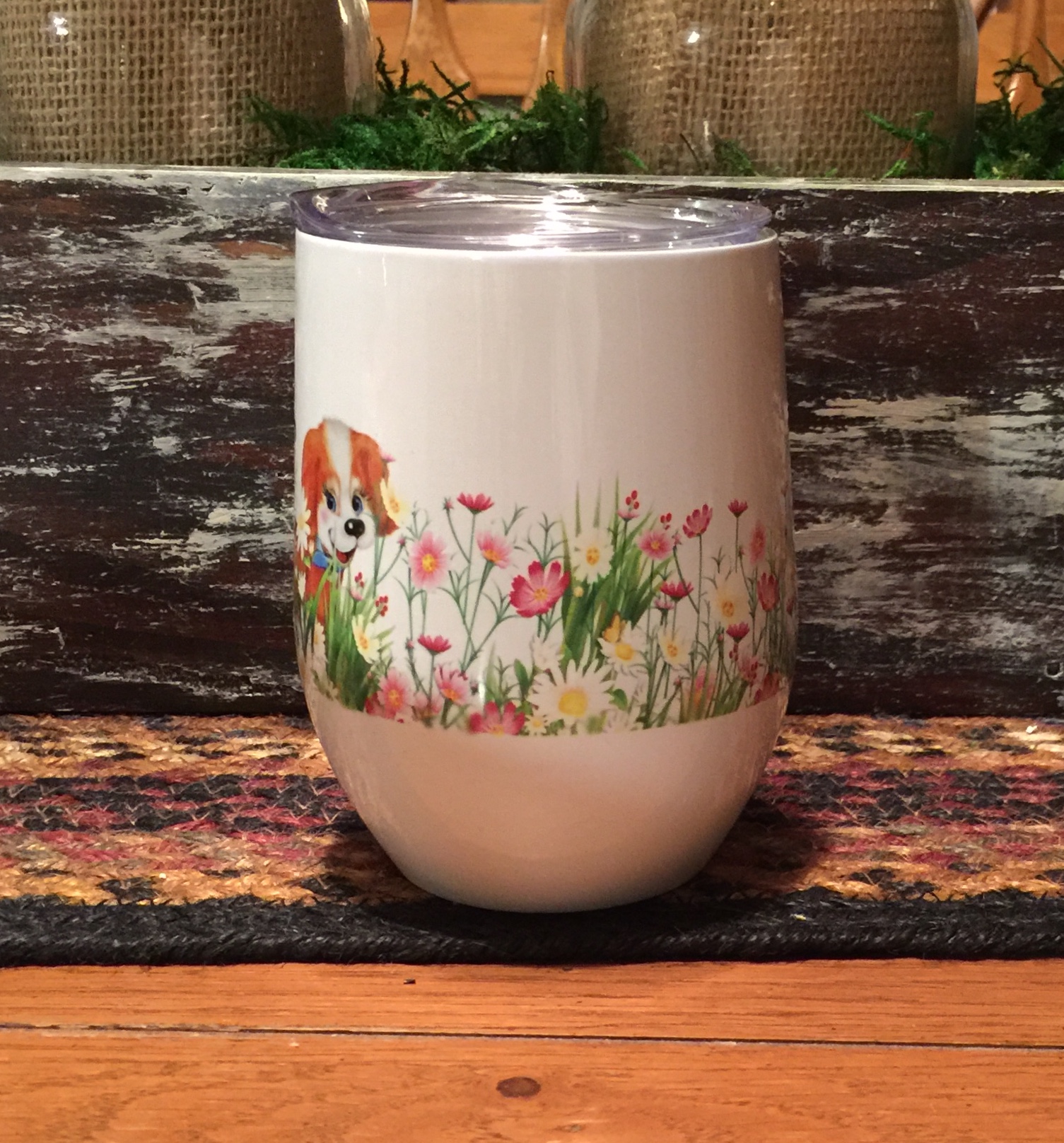 Wine Glass Tumbler made with sublimation printing