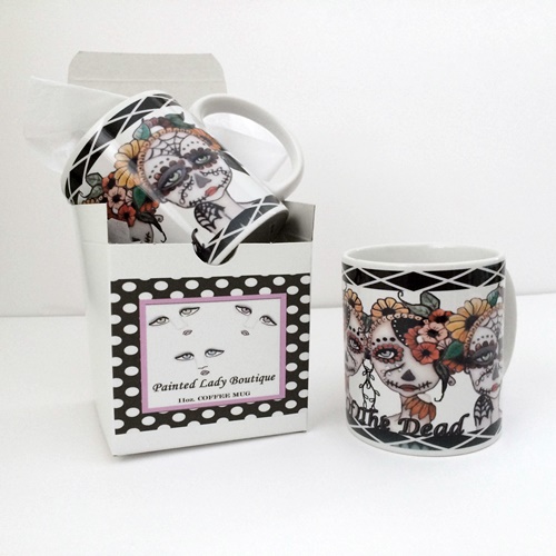 Painted Lady Mugs made with sublimation printing
