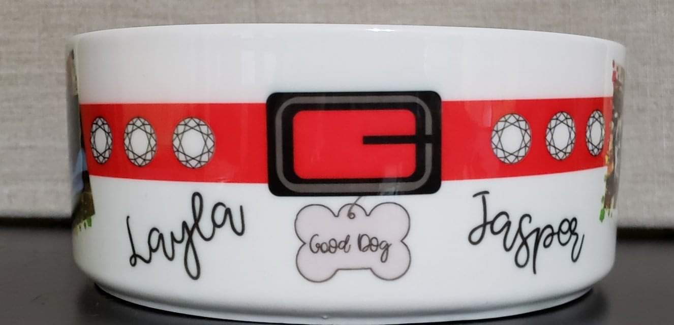 Personalized Pooch Dish made with sublimation printing