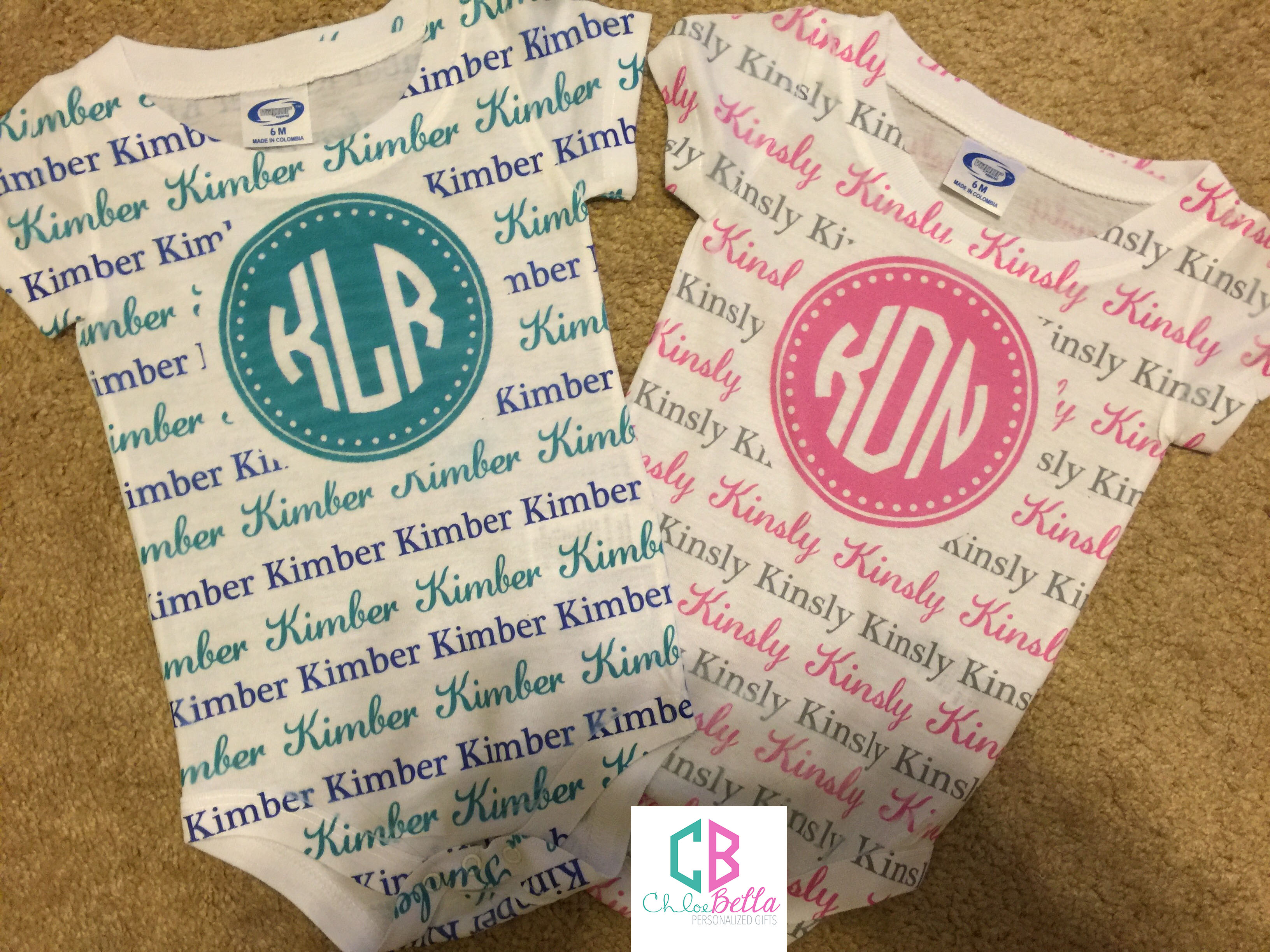 Personalized Baby Onesie made with sublimation printing