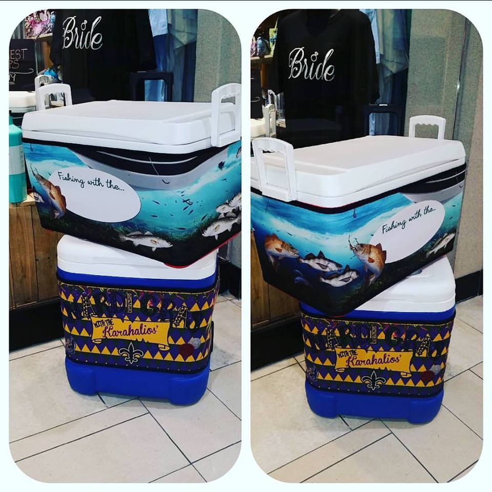 Custom Ice Chest Wrap made with sublimation printing