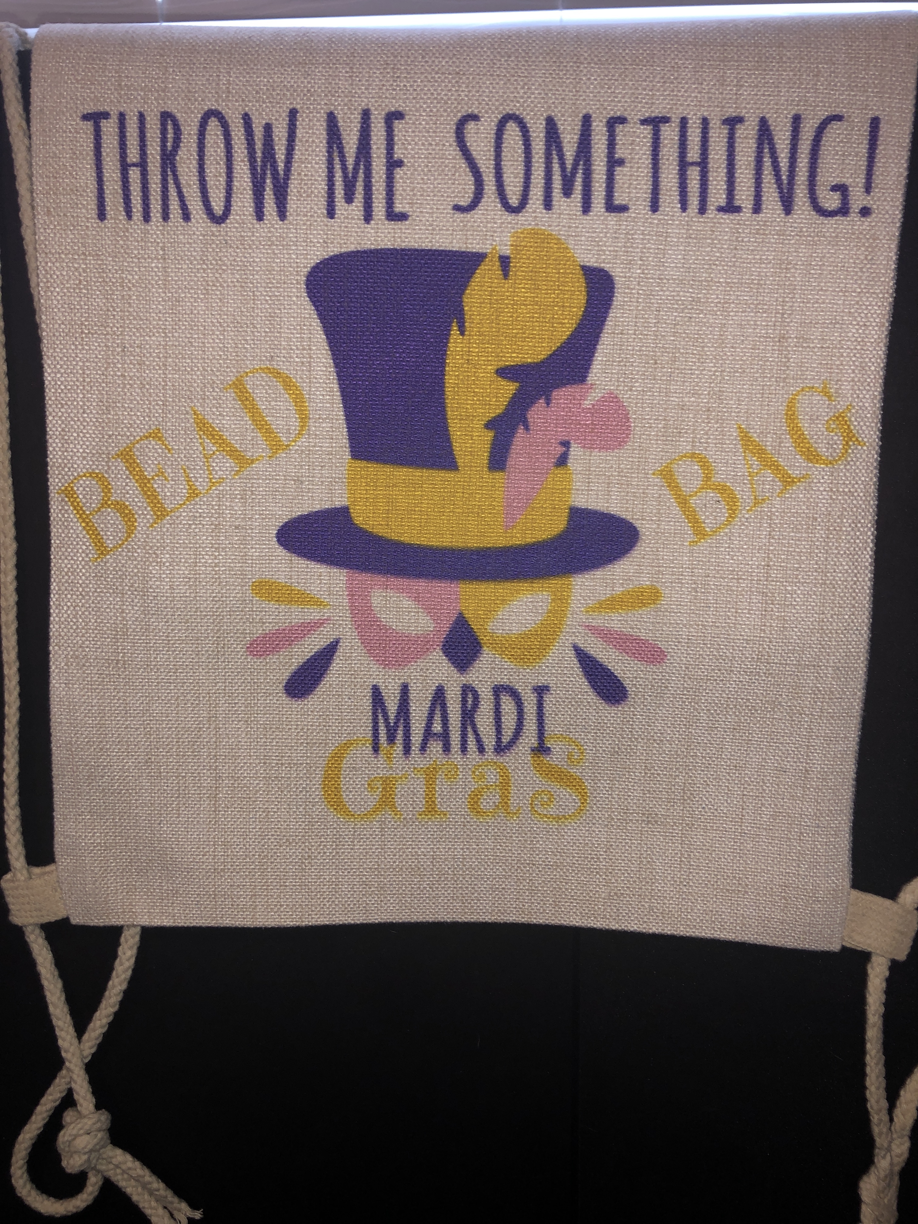 Mardi Gras Bead Bag made with sublimation printing