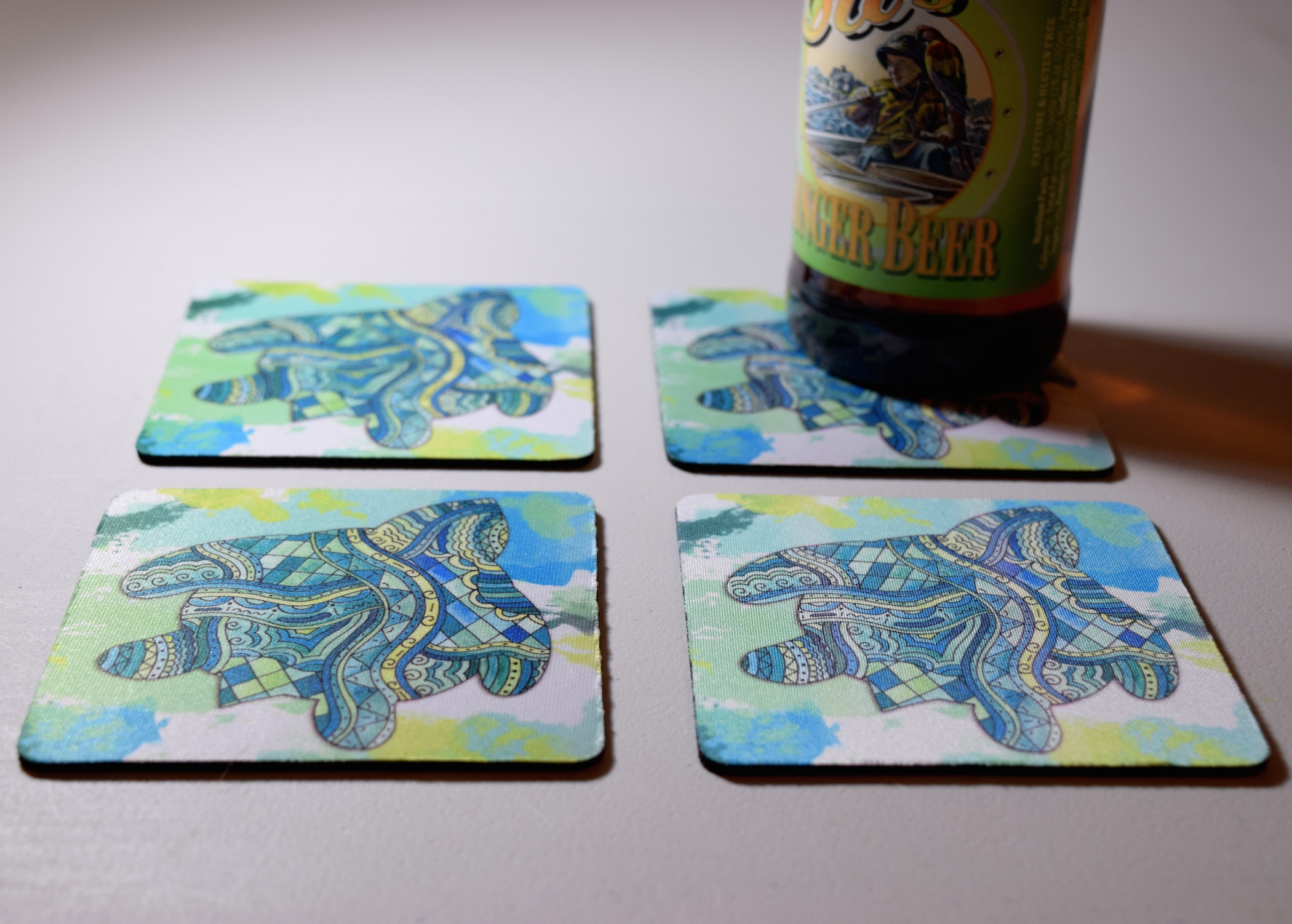 Turtle Coasters made with sublimation printing