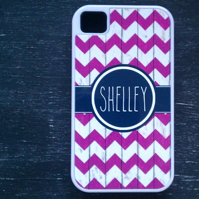 Personalized Shabby Chevron Phone Case made with sublimation printing