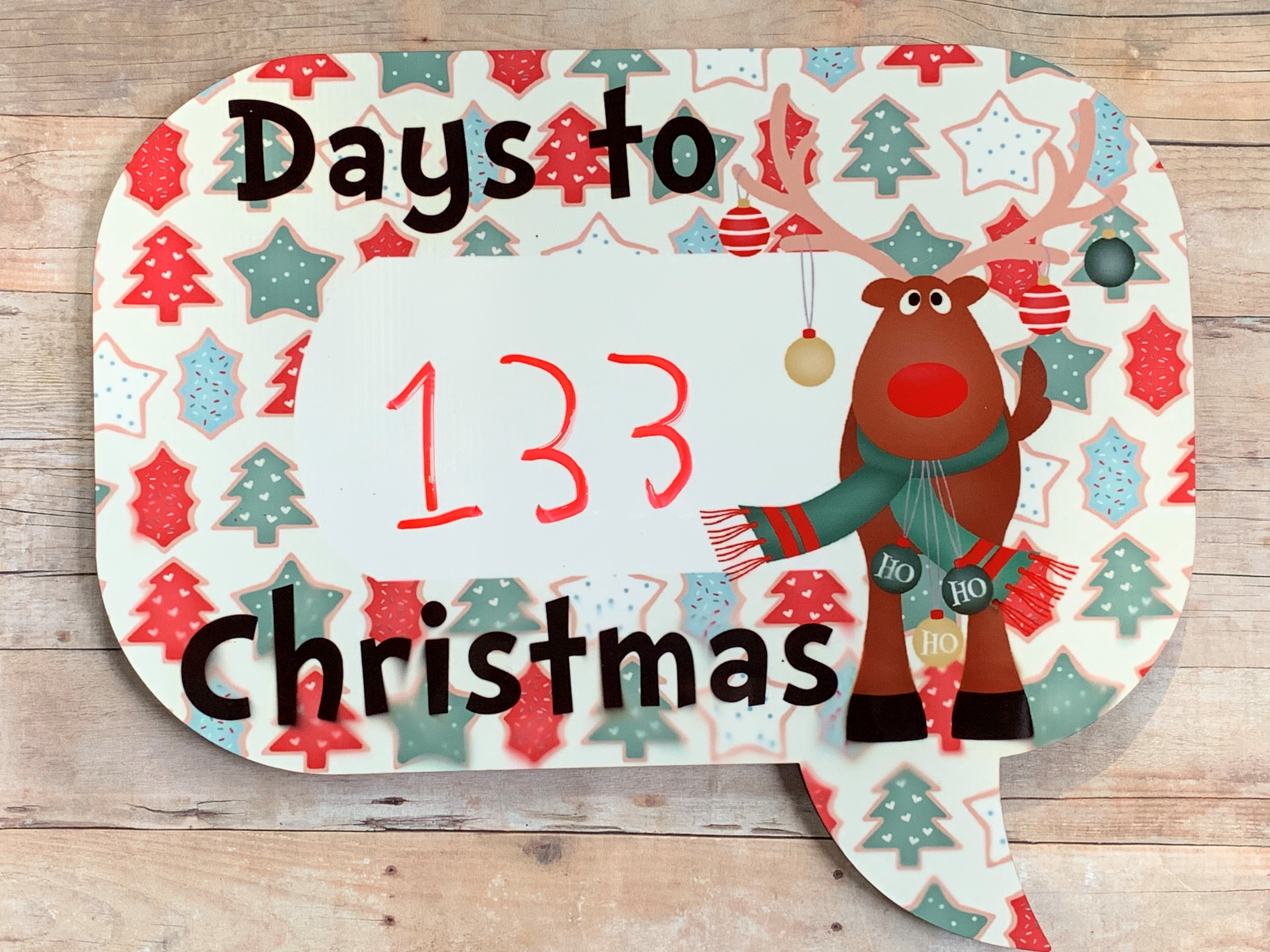 countdown to christmas made with sublimation printing