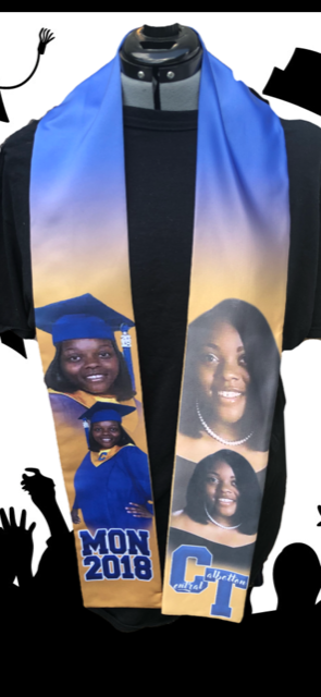 Grad Night Stole made with sublimation printing