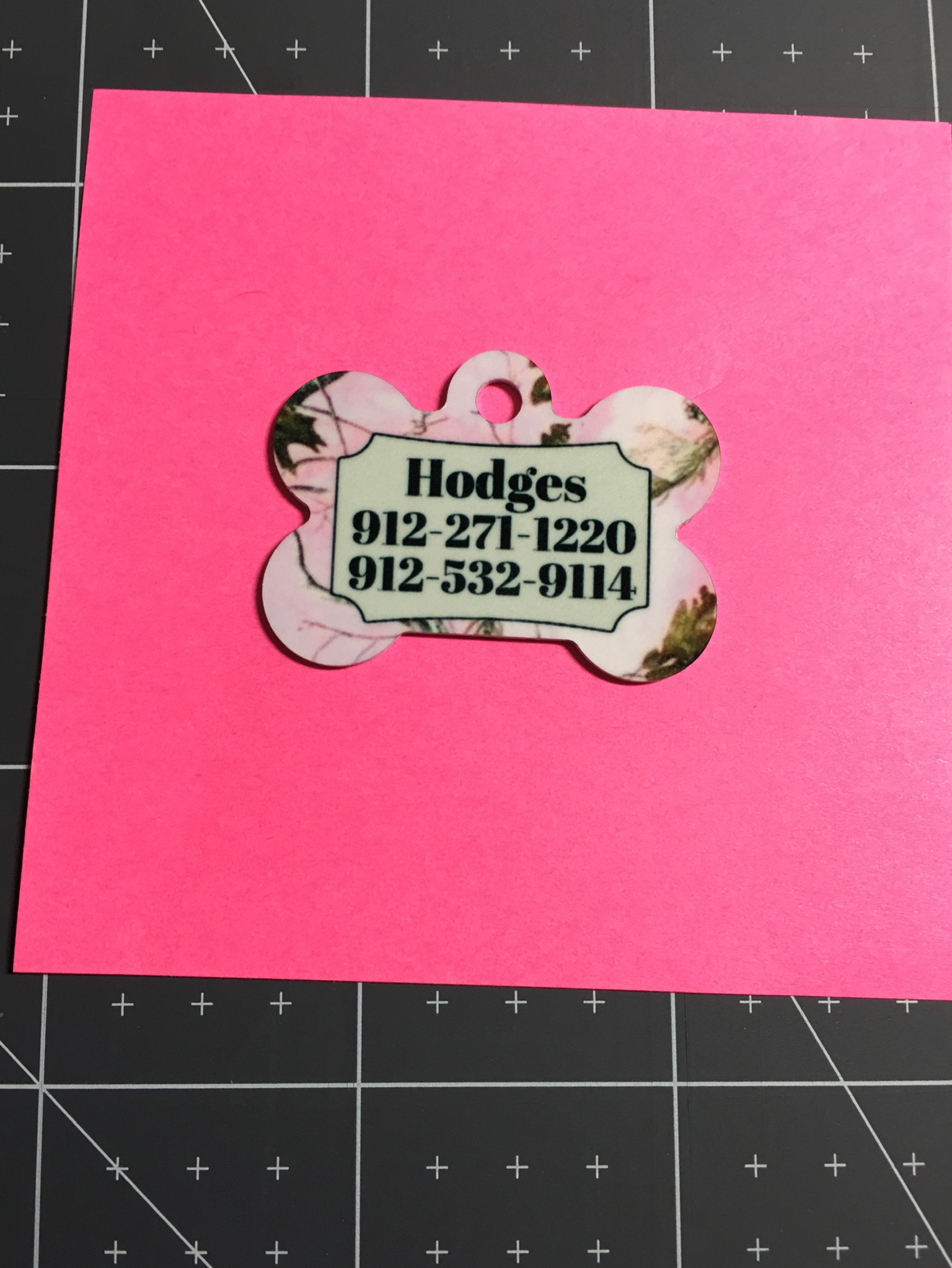 Pet Name Tag made with sublimation printing