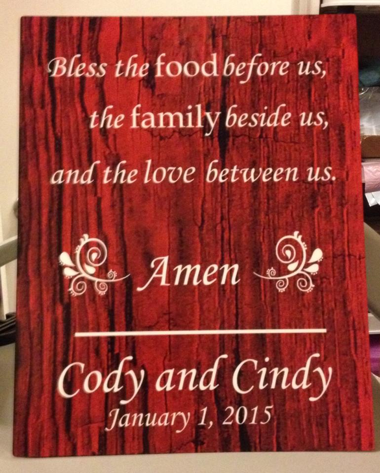 Wedding Sign made with sublimation printing