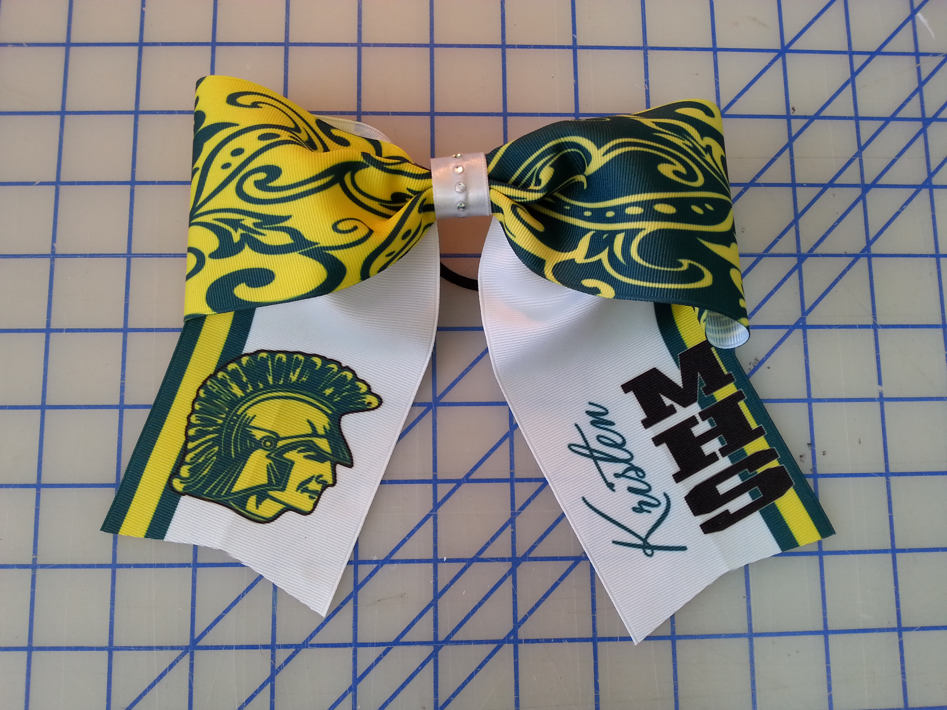 Cheer Bows made with sublimation printing