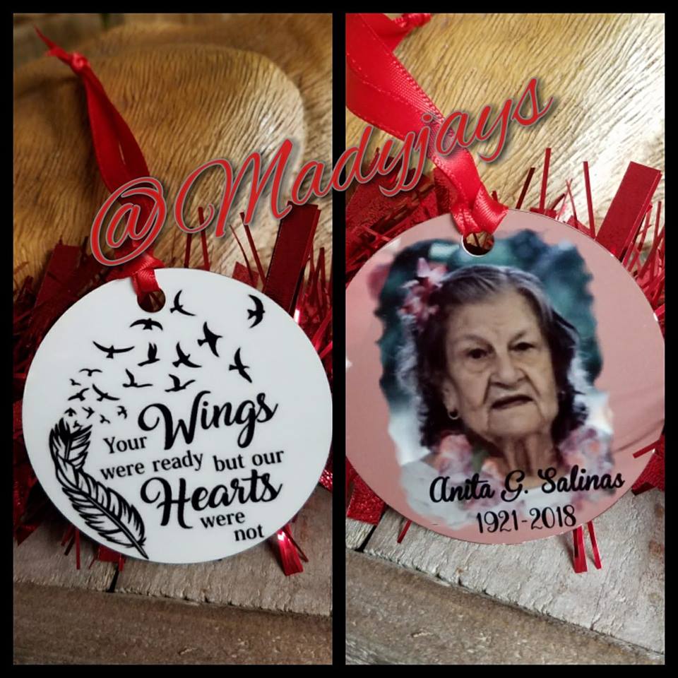 Memory Ornament made with sublimation printing