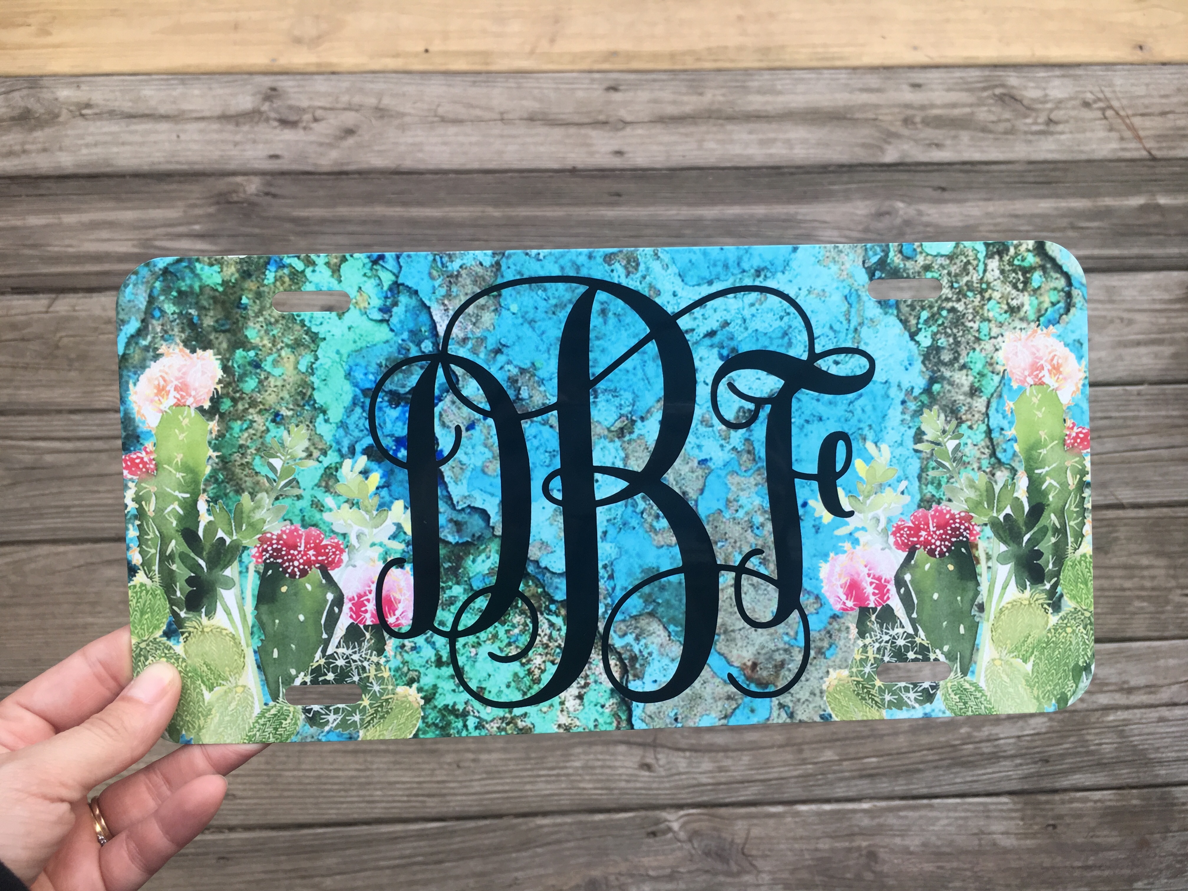 Monogram License Plate made with sublimation printing