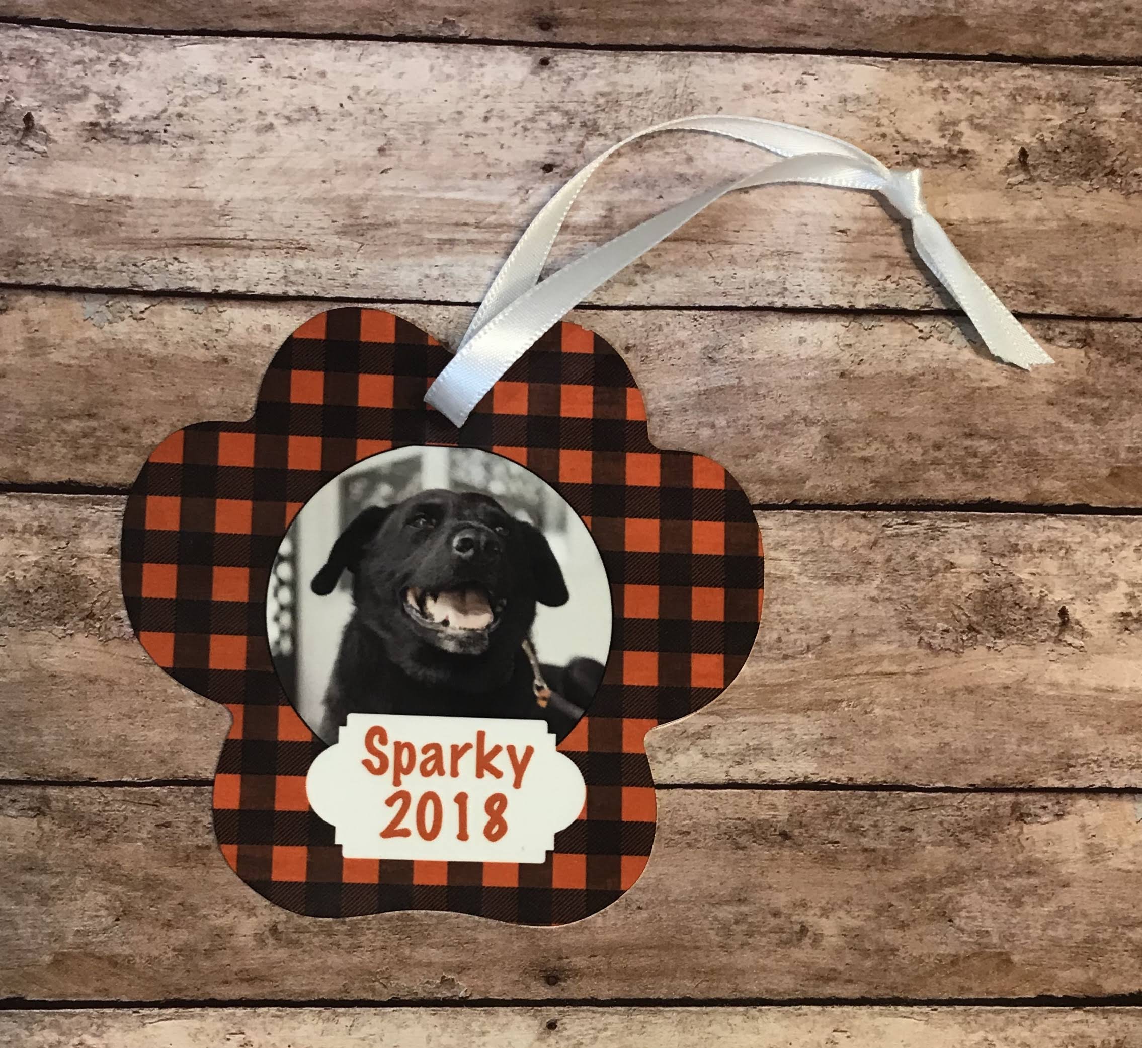 Paw Print Ornament made with sublimation printing