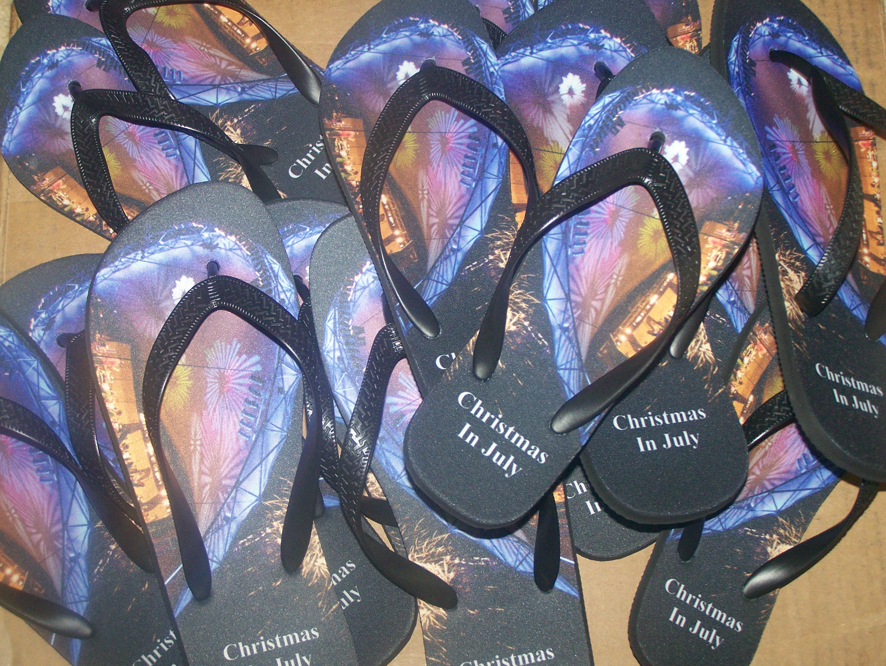 personalized flip flops made with sublimation printing