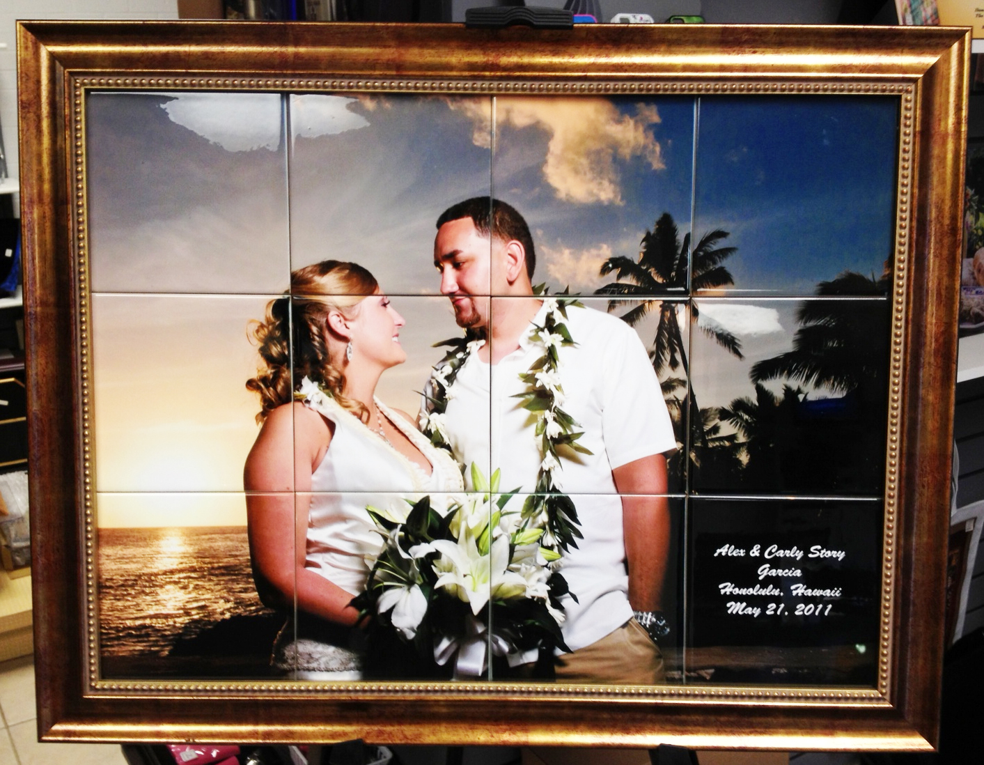 Wedding Tiles Frame made with sublimation printing