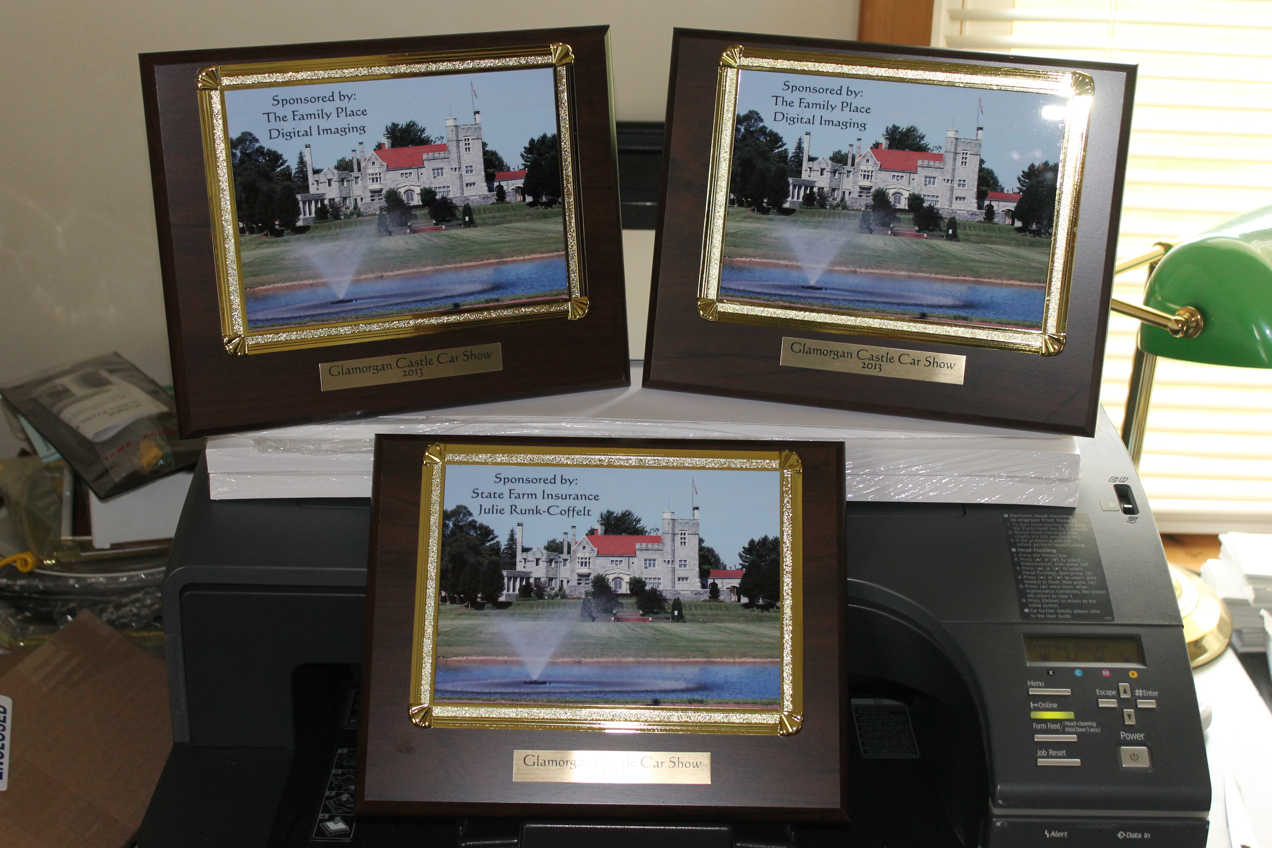 Awards for Car Show made with sublimation printing