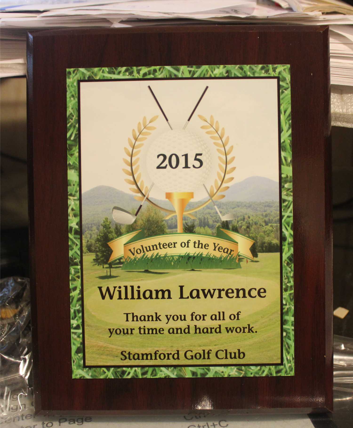golf plaque made with sublimation printing