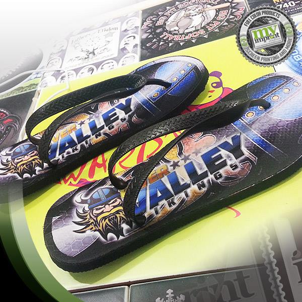 River Valley flip flops made with sublimation printing