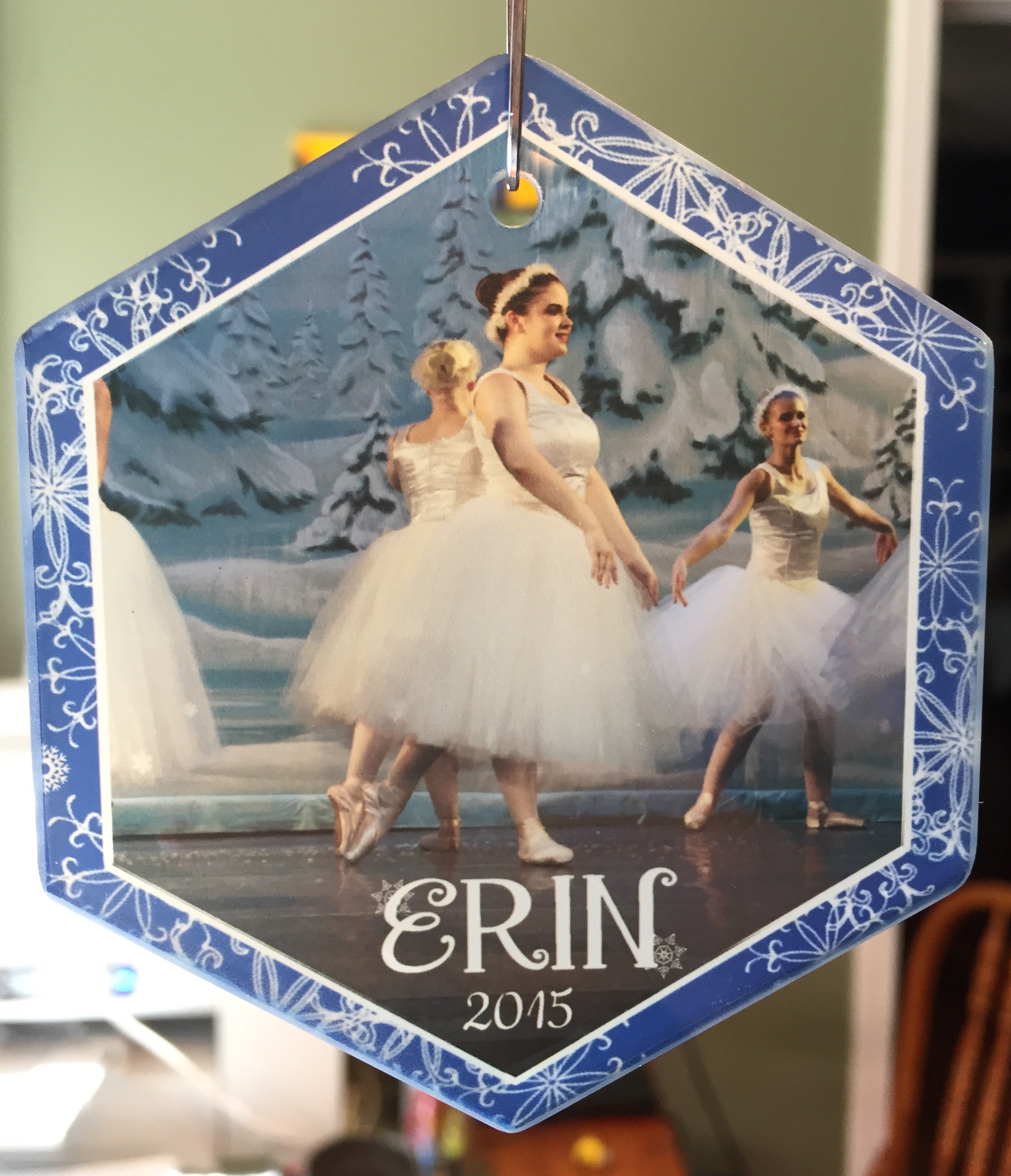 Ballet Ornament made with sublimation printing