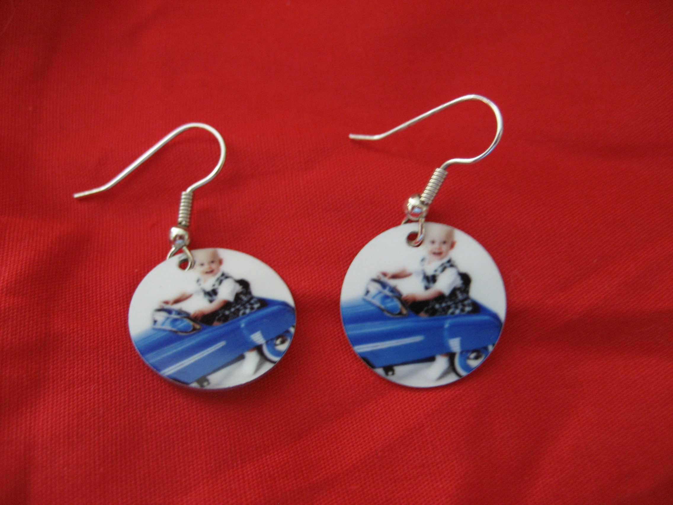 Charm Earrings made with sublimation printing