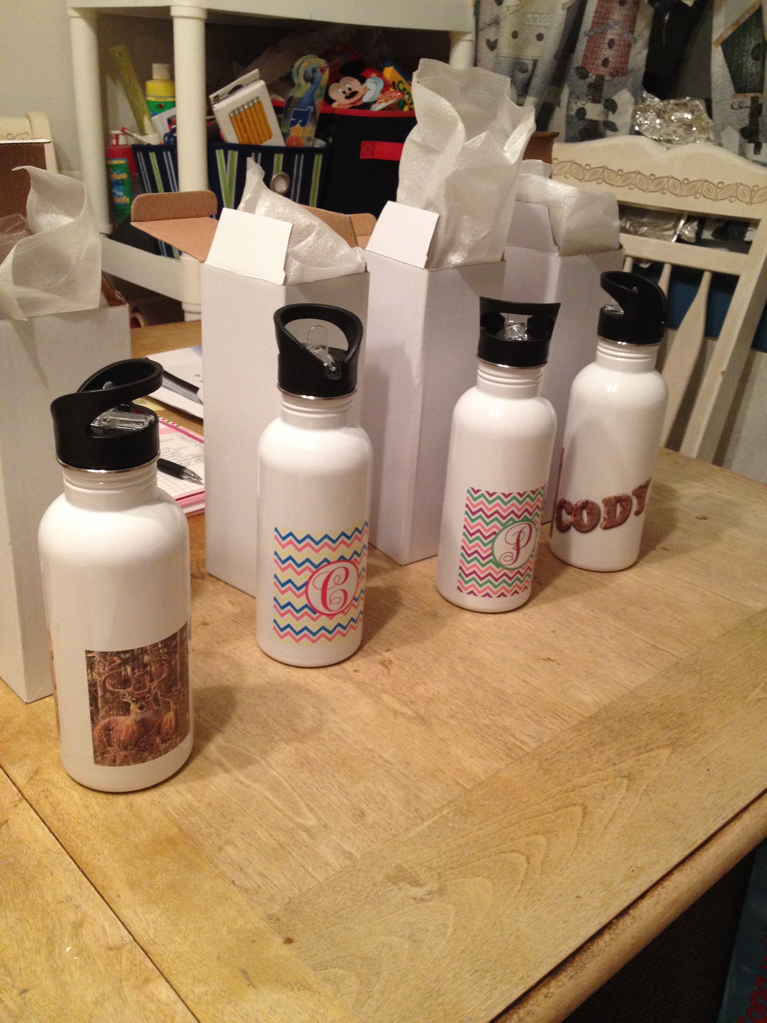 Water Bottles made with sublimation printing
