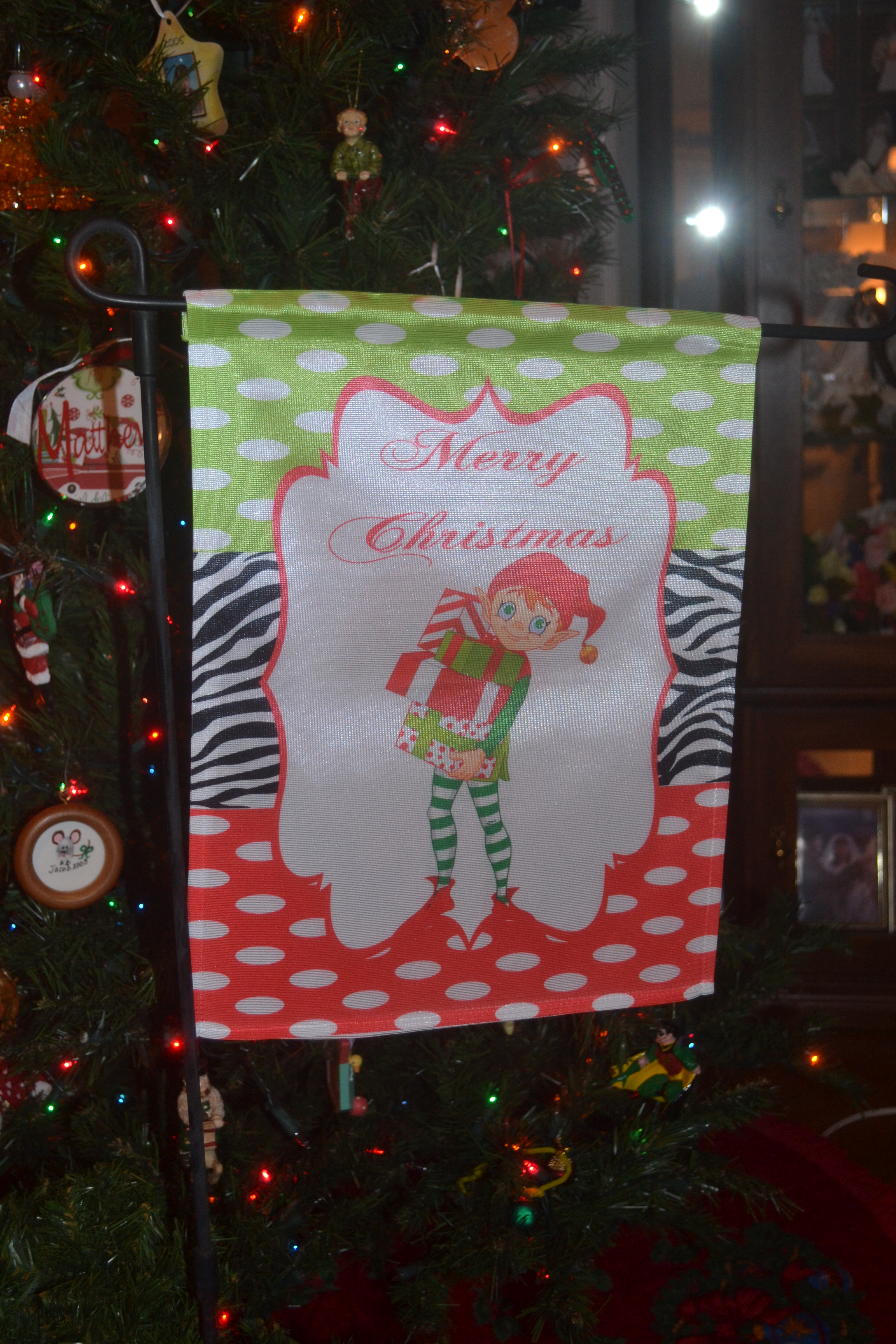 Christmas Elf Flag made with sublimation printing