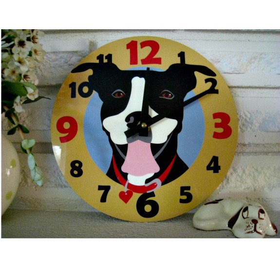 Smiling Dog Clock made with sublimation printing