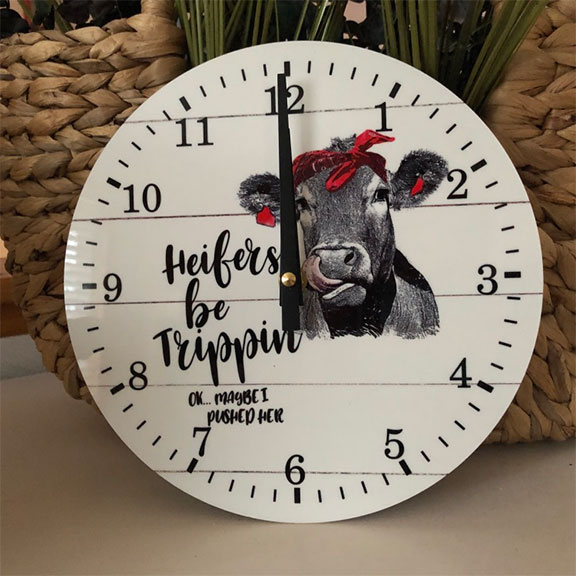 Heifers Be Trippin made with sublimation printing
