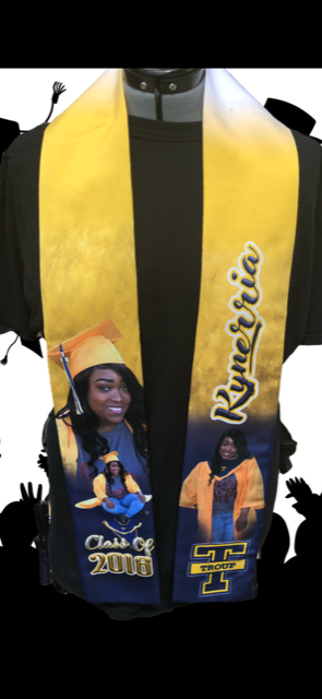 Grad Stole made with sublimation printing