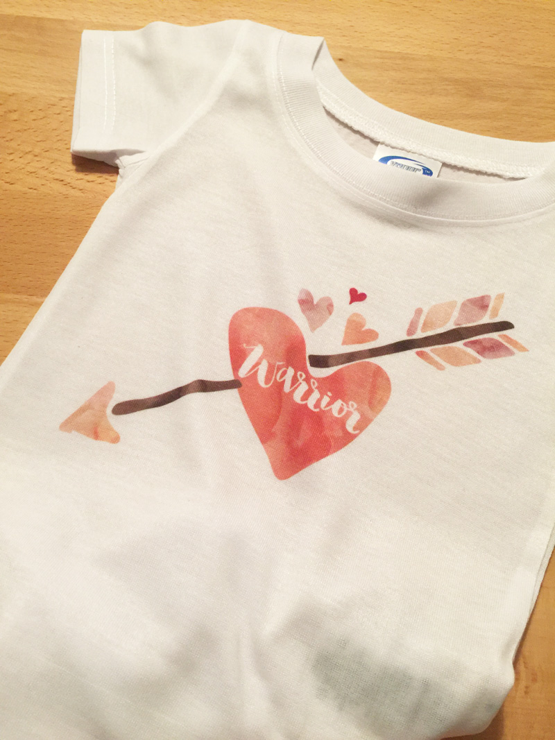 Heart warrior made with sublimation printing
