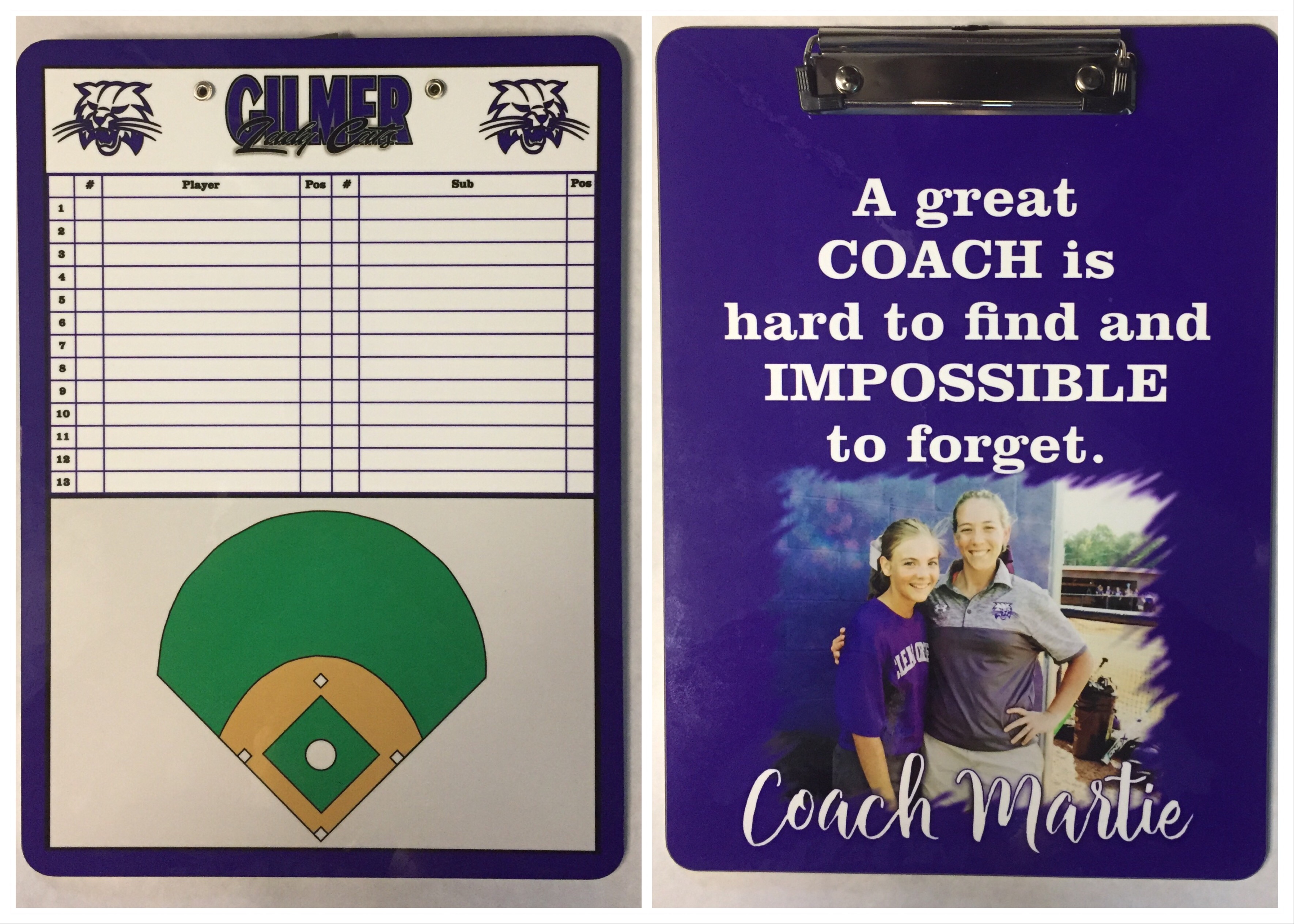 Coach clipboard made with sublimation printing