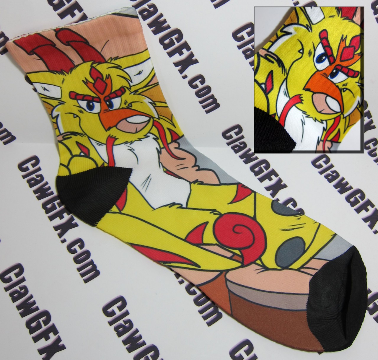 Dragon Socks made with sublimation printing