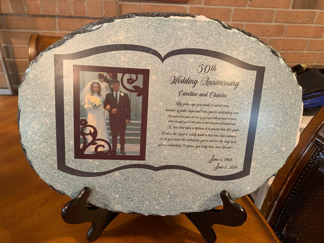 WEDDING PICTURE IN BOOK FRAME WITH POEM ON SIDE