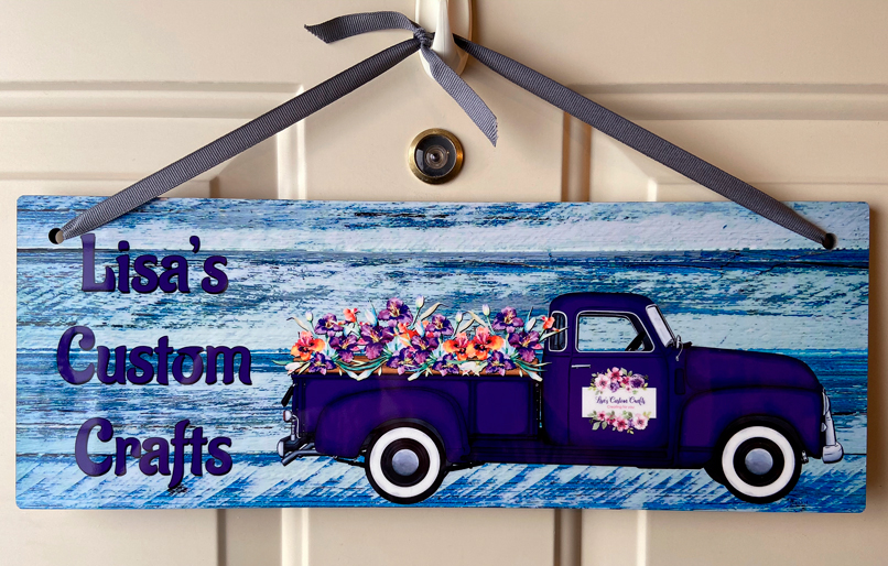 My new sign for my shop. I love how the colors pop on this hardboard material.