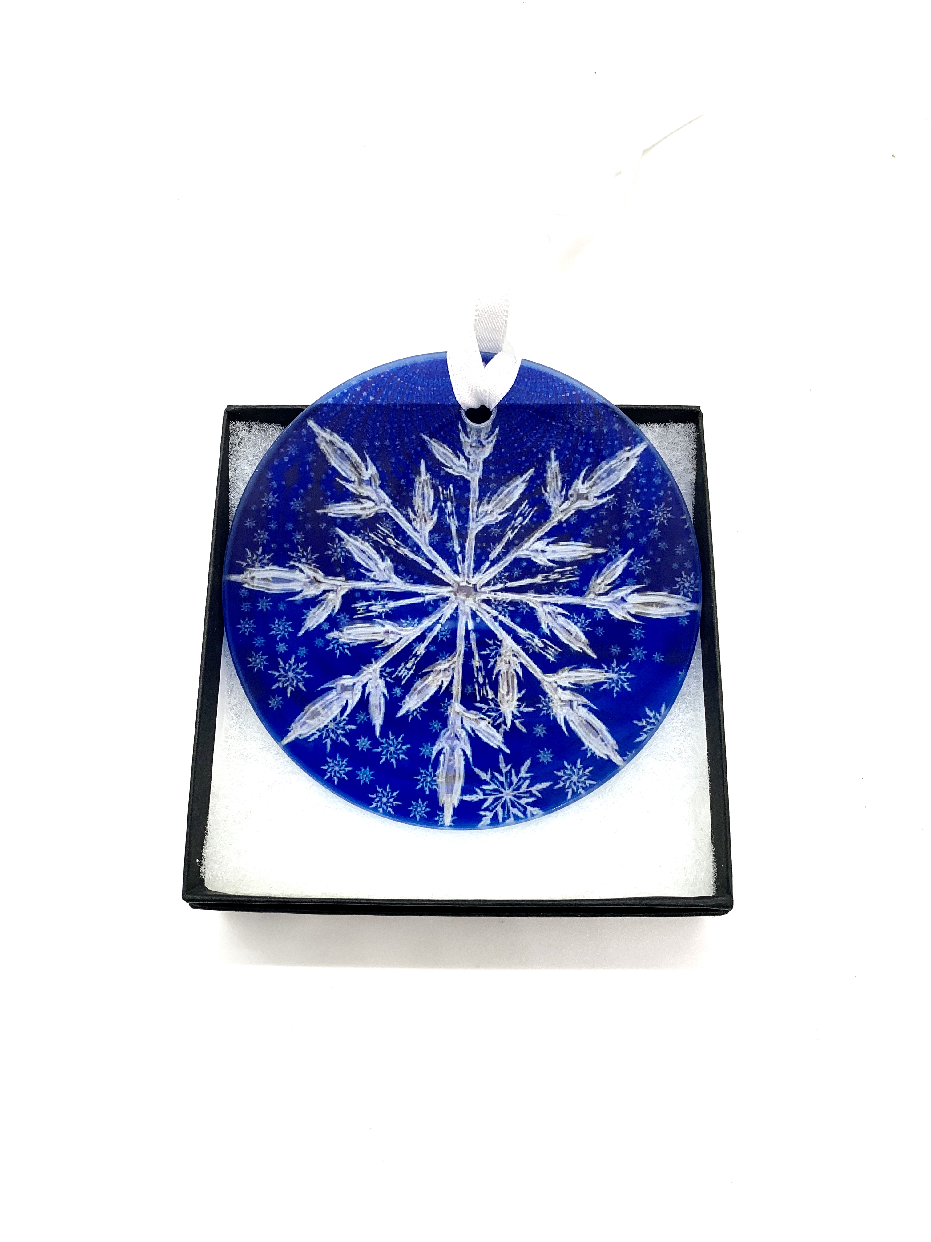Snowflake on glass ornament