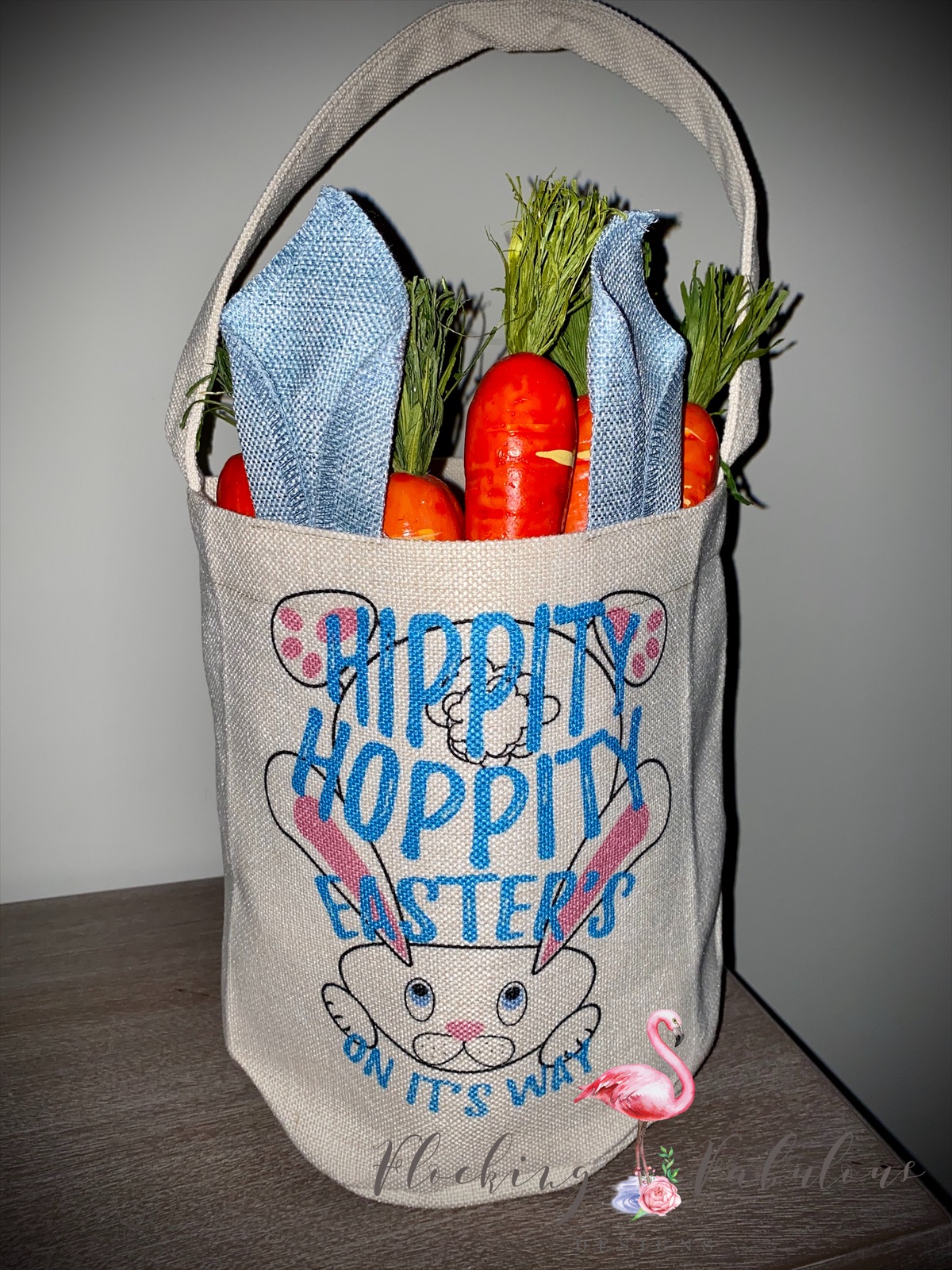 Linen Easter basket bags