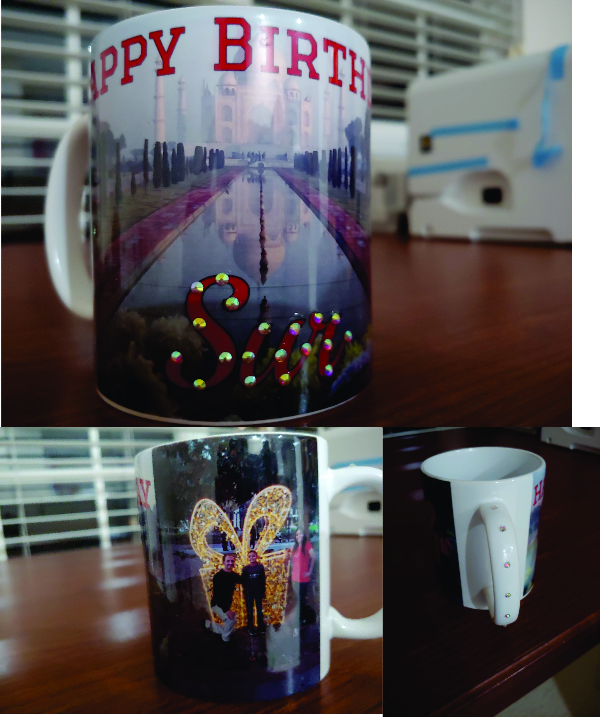 Hi
I Have Sublimated the mug and also decorated with Flate Back Rhinestone.
