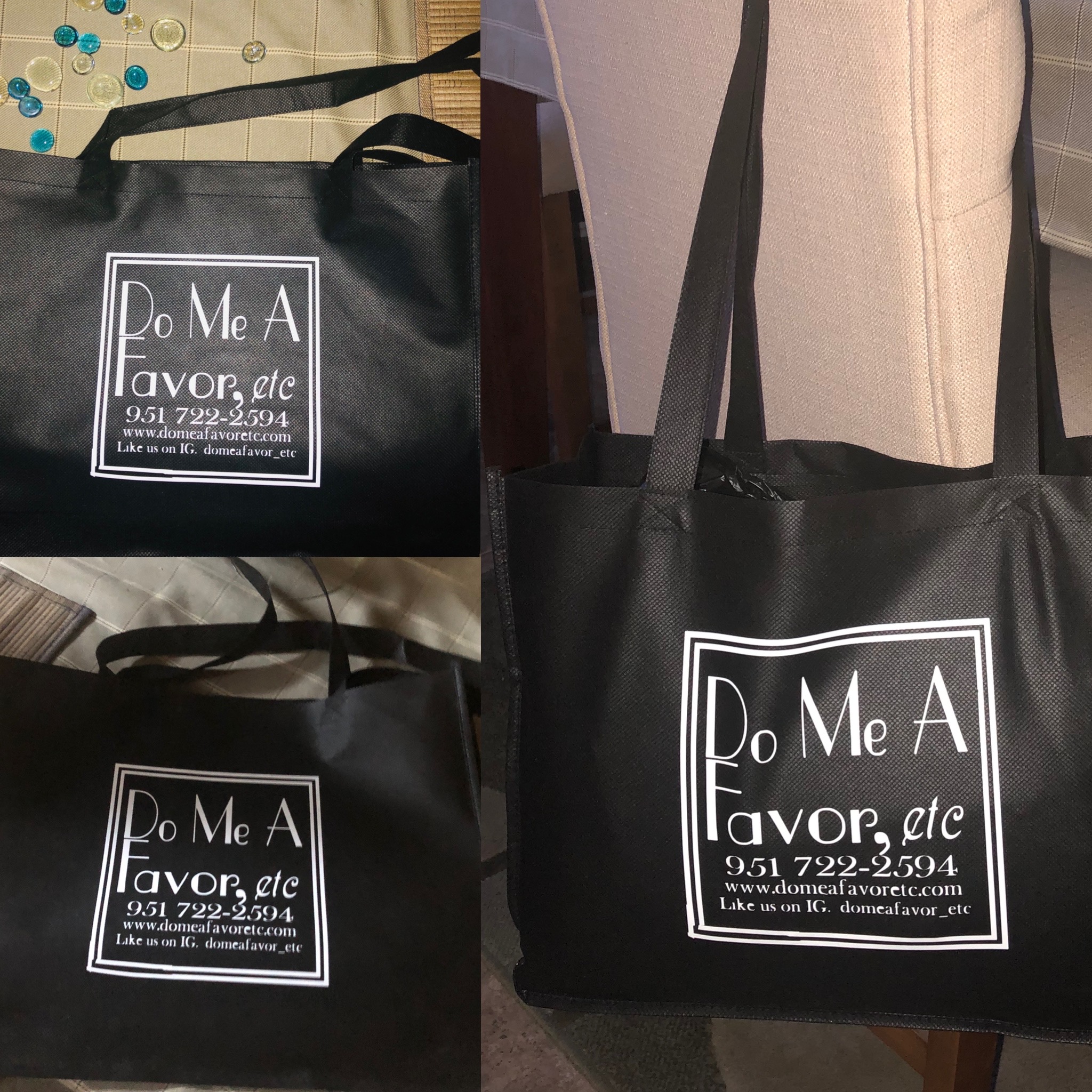 I put my logo and contact information on the outside of a reusable shopping bag that I give to 