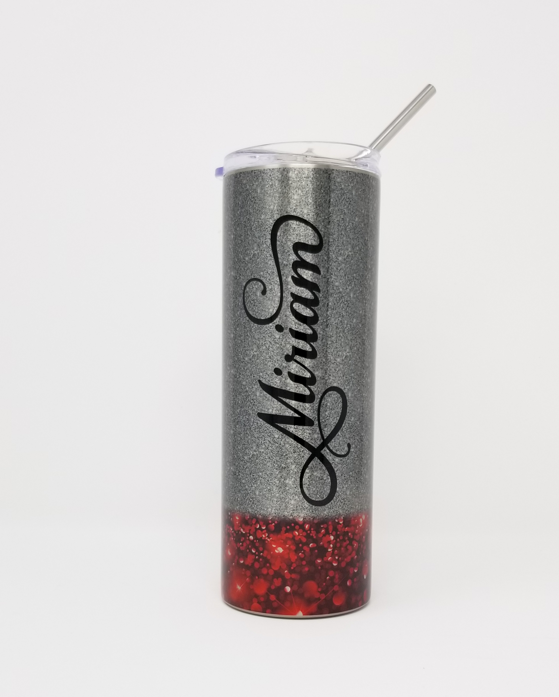 Two color glitter tumbler personalized. 
