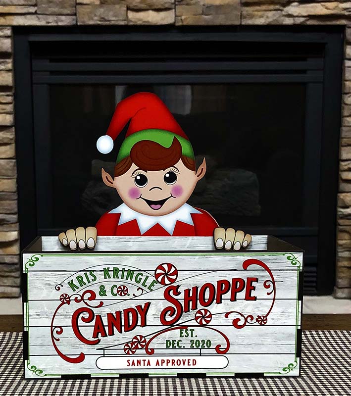 Gnome Holiday Treat Box is perfect for filling with holiday candy or homemade baked goods.  Add
