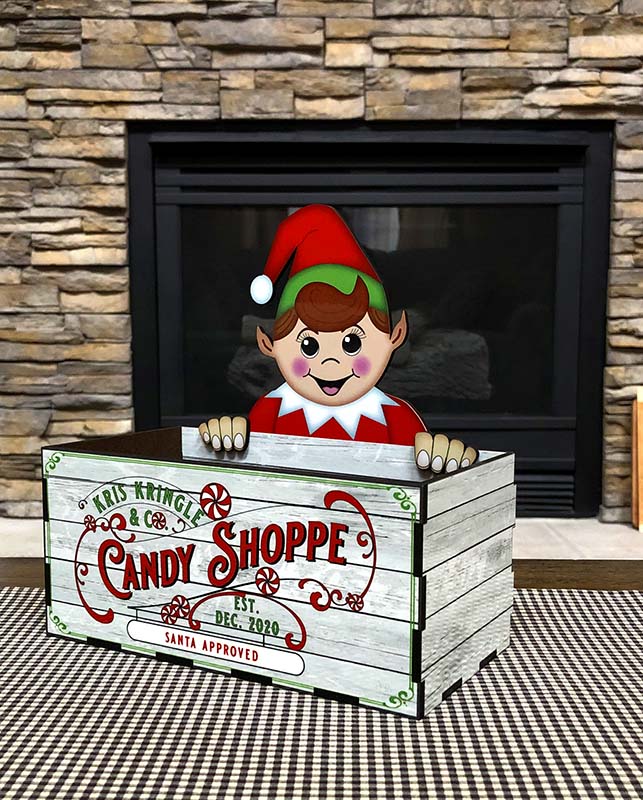 Gnome Holiday Treat Box is perfect for filling with holiday candy or homemade baked goods.  Add