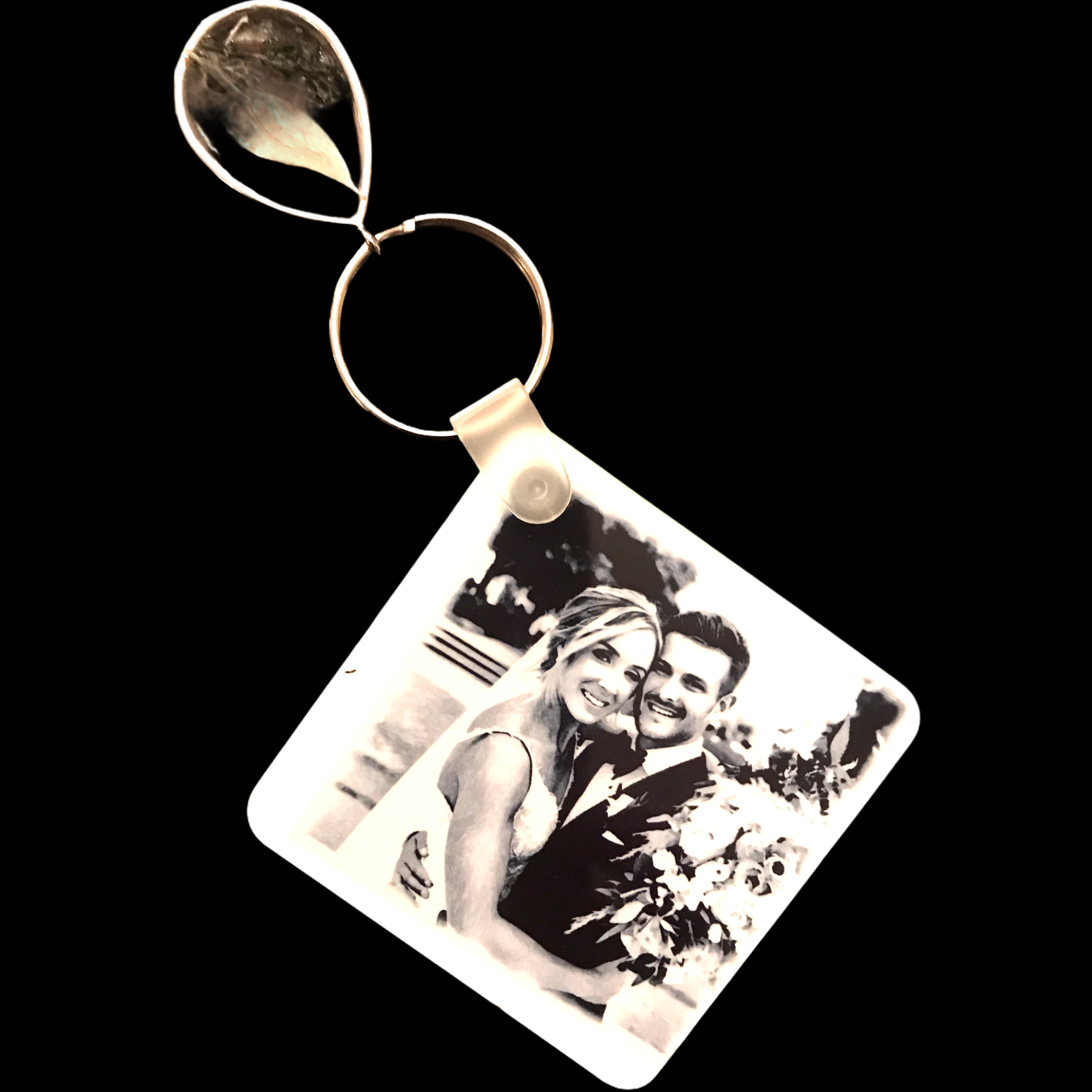 Keychain picture and Bouquet flower charm