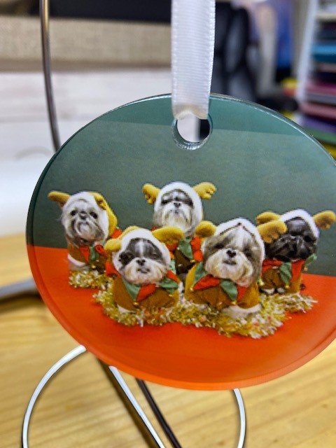 Dogs on Christmas Ornament