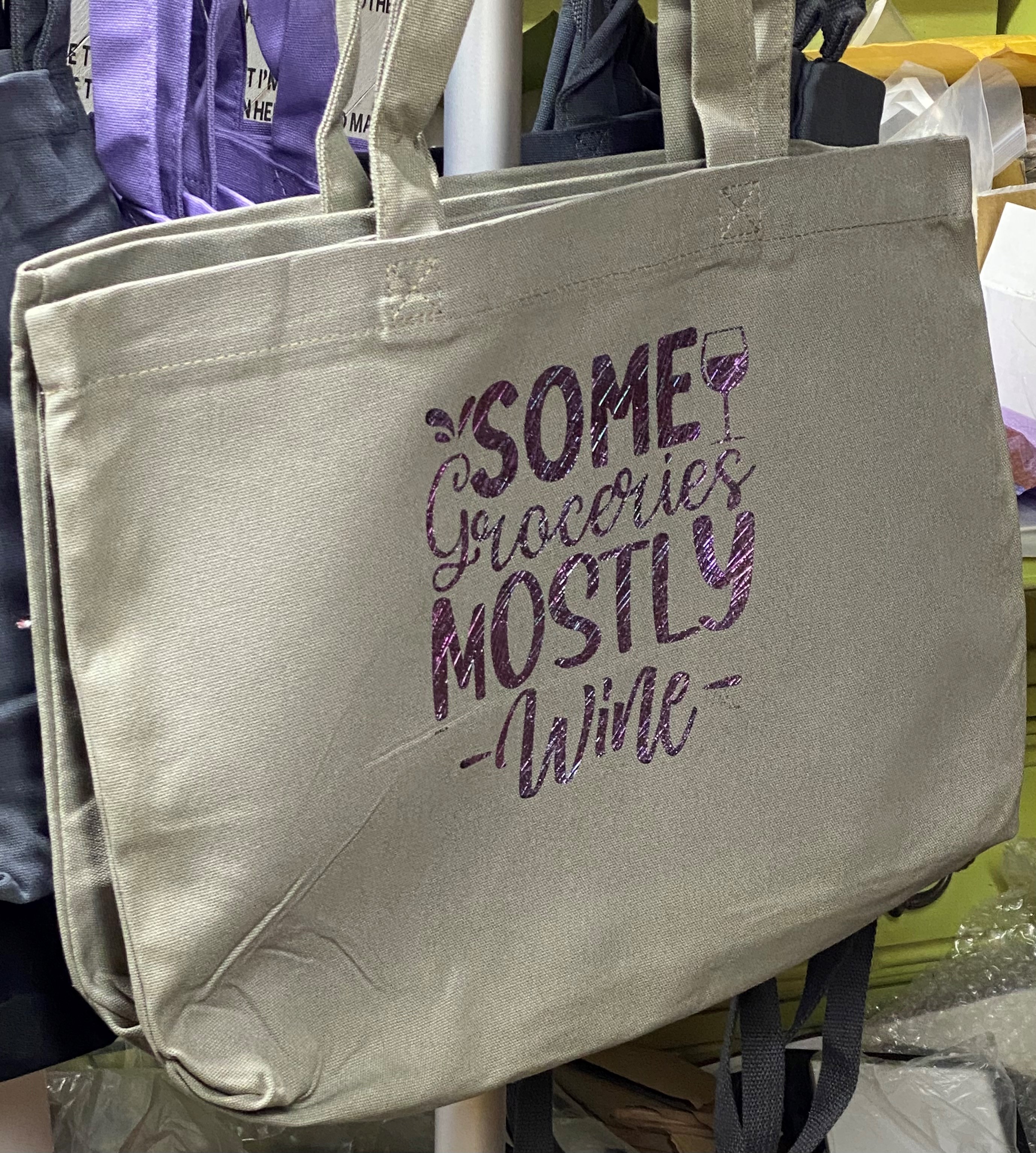 Tote bag with Forever Stamping foil