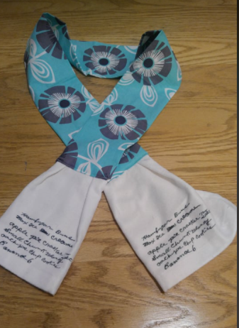 A client asked me to make a kitchen boa with her grandma's last shopping list that she made pri