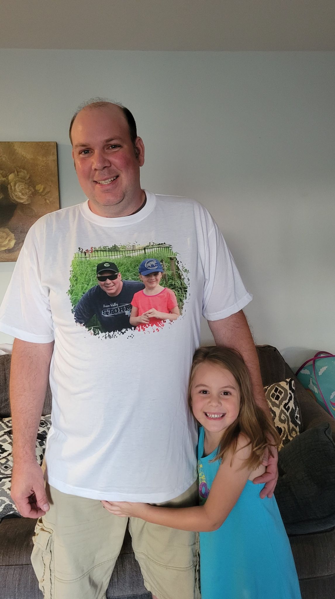 This is a father and daughter shirt order I made for a Father's Day gift.   The mother messaged