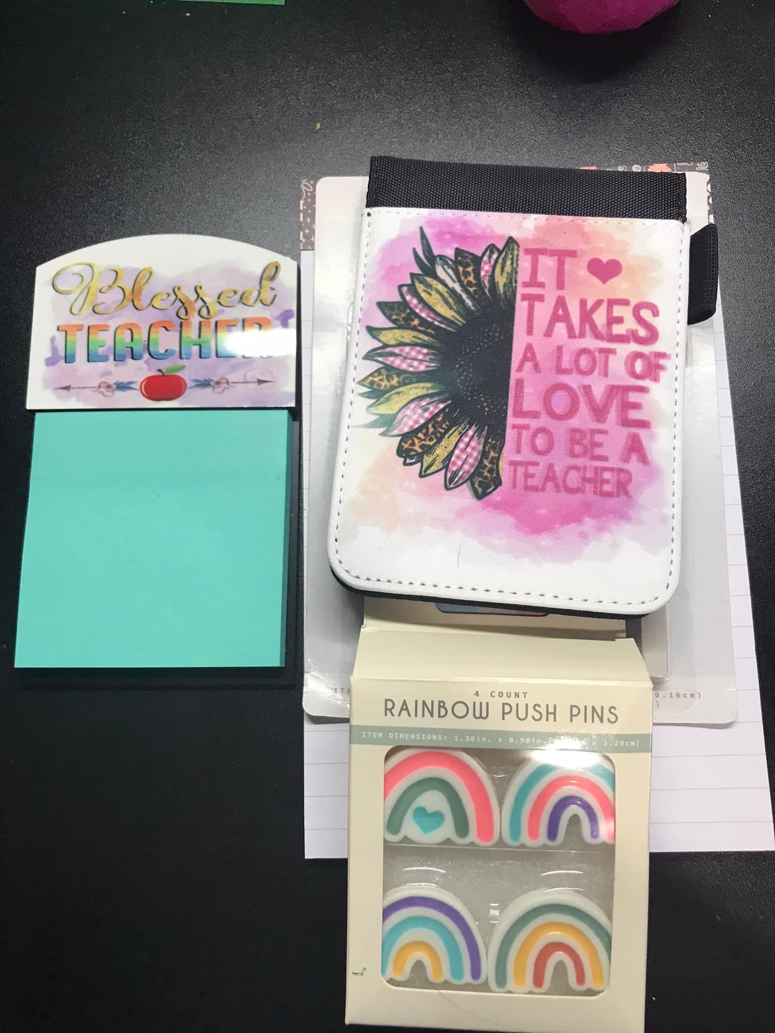 This is a Blessed Teacher Gift Box Set, Includes extra post itâ€™s to go with the sticky note h