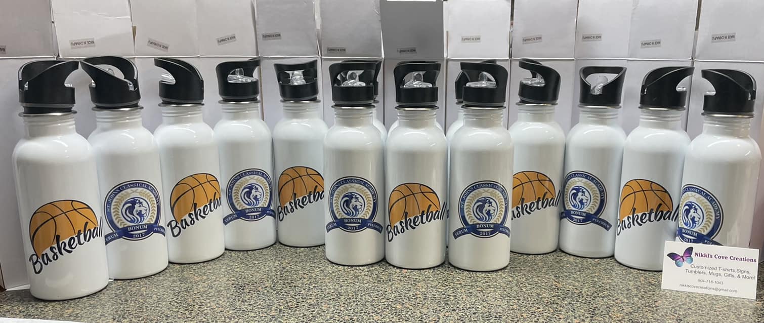 My son's school wanted water bottles.  Used school logo and the team has these for the year. 