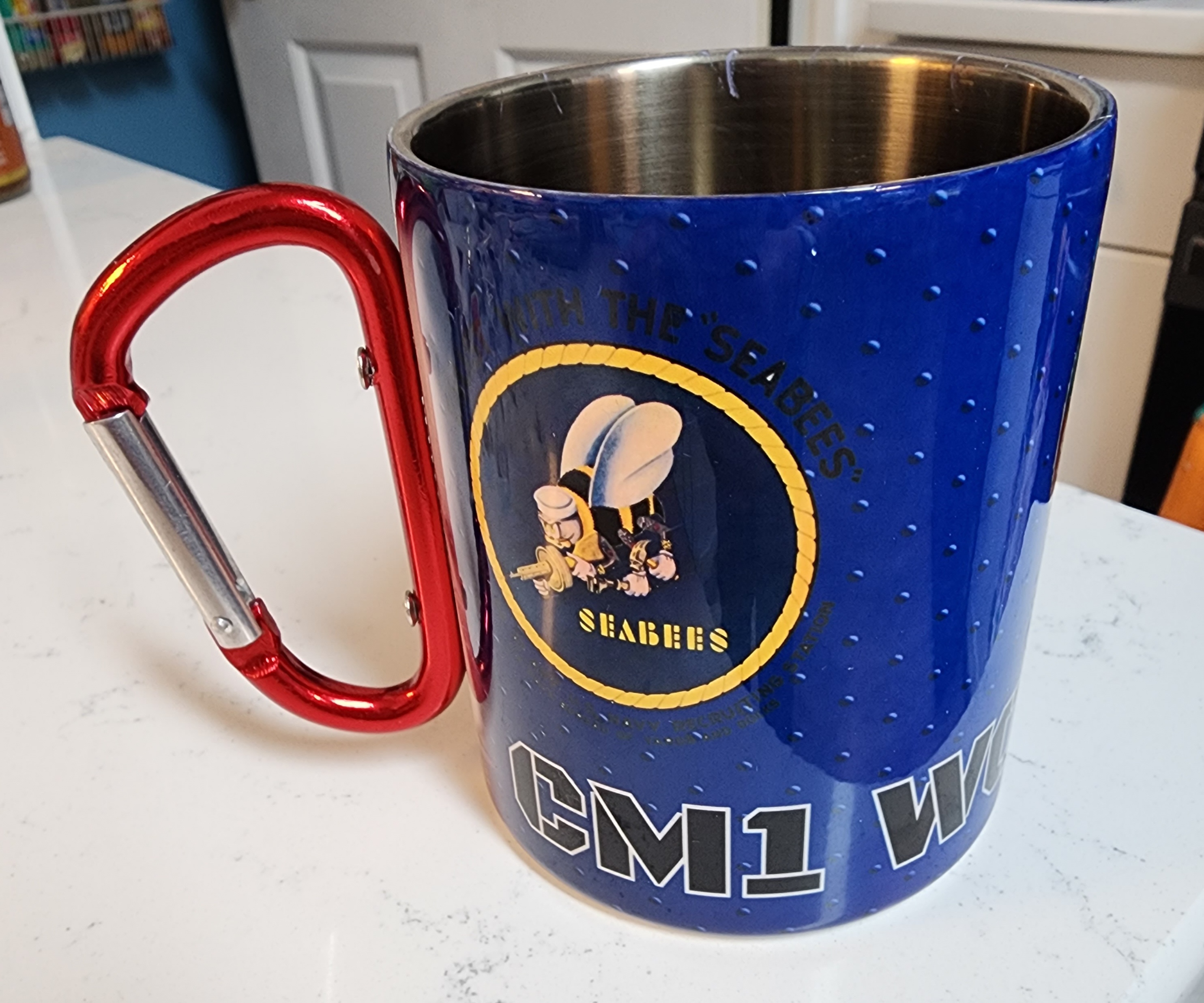 I was asked to make carabiner clip mugs and was elated to see that Conde sold them! The custome