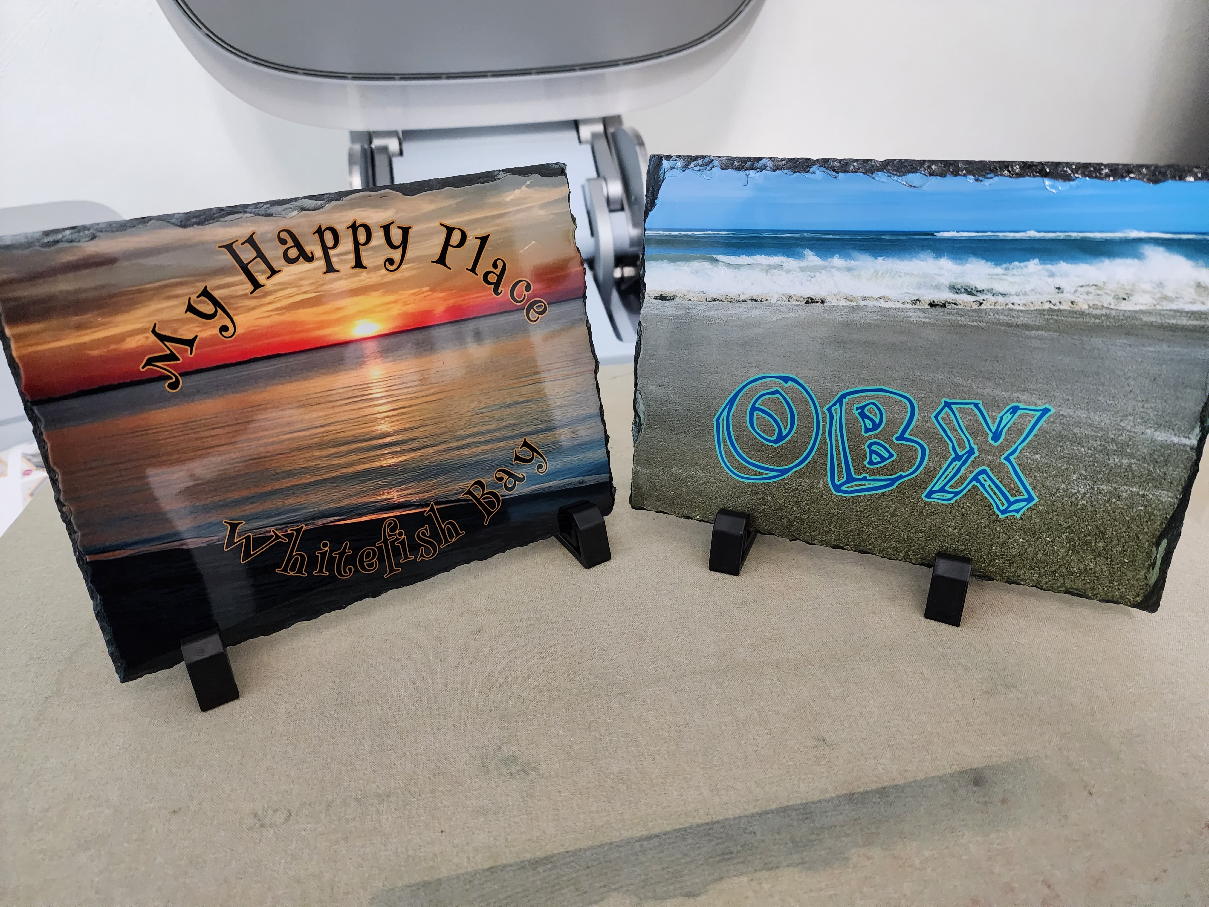 Using photos I took from different beach visits I made these photo slates to sell at craft fair